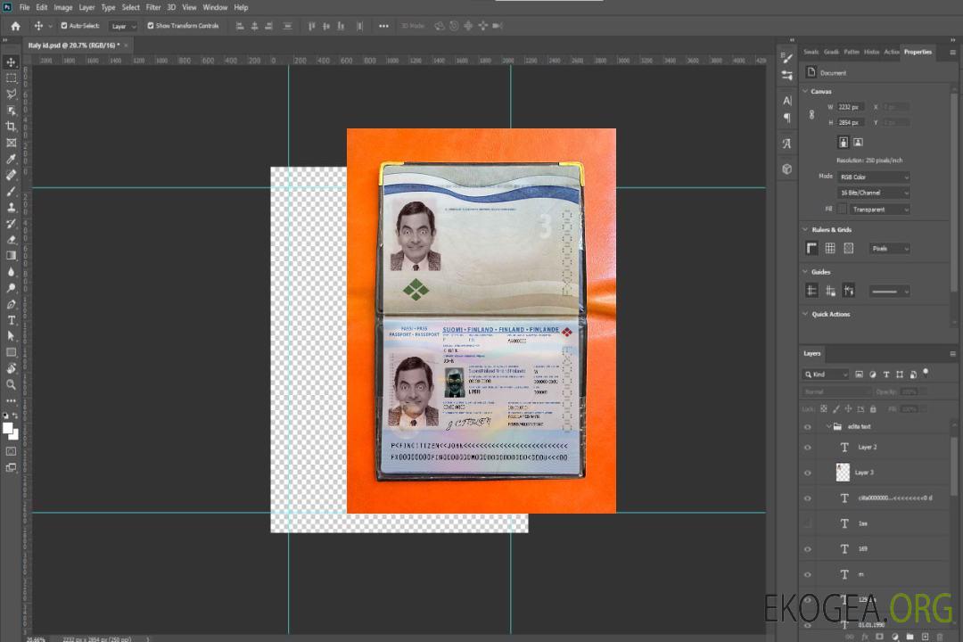 Look photo du passeport finlandais template Look photo du passeport finlandais template